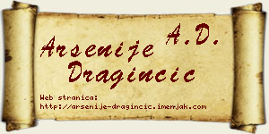 Arsenije Draginčić vizit kartica